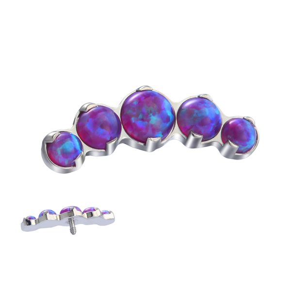 Crescent Cluster Prong Set Opal Titanium End - Image 2