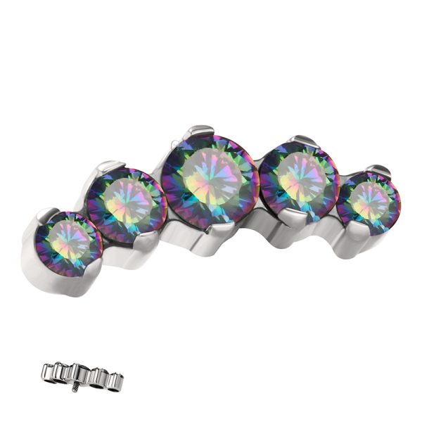Titanium Claw Set  Cubic Zircon End - Image 2
