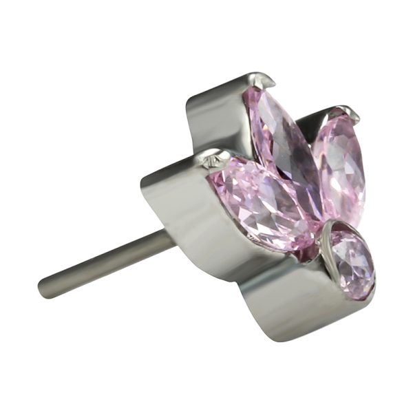 Titanium Threadless Triple Marquise Gemmed End - Image 4