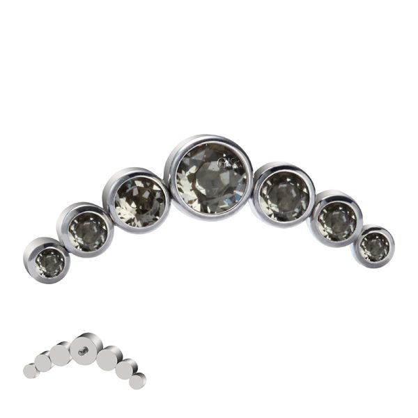 Titanium Crescent Gem Cluster End - Image 2