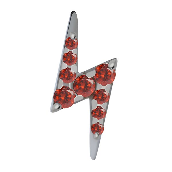 Titanium Threadless Prong Set Gemmed Flash End - Image 2