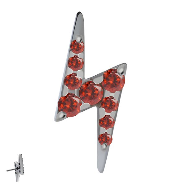 Titanium Threadless Prong Set Gemmed Flash End - Image 3