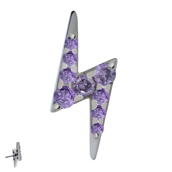 Titanium Threadless Gemmed Flash End - Image 3