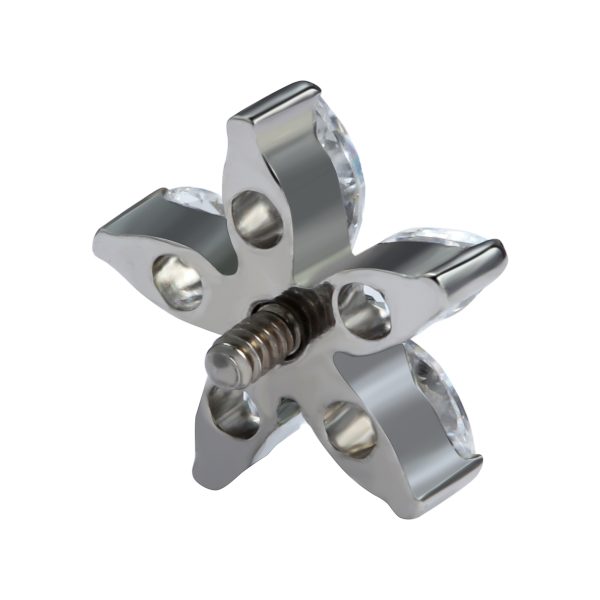 Titanium Internally Threaded 5-Marquise Cluster Star End - Image 3