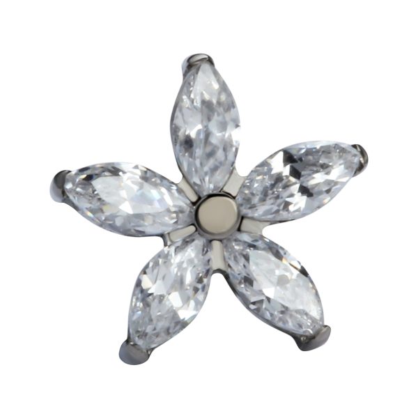 Titanium Internally Threaded 5-Marquise Cluster Star End - Image 4