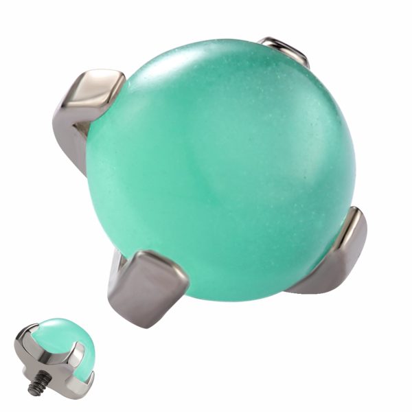 Titanium Internally Threaded Four Prong Set Jade End - Image 2