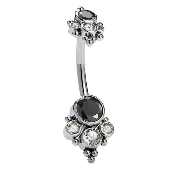 Titanium Gemmed Cluster Navel Ring - Image 2