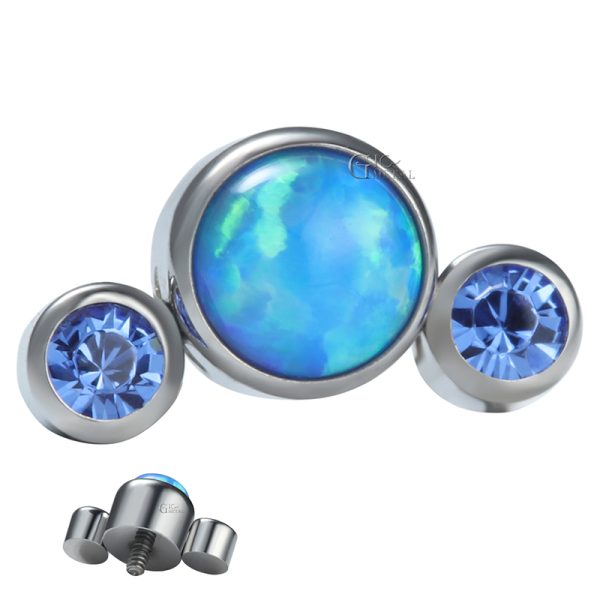 Internally Threaded Trio Opal Cluster End - Image 2