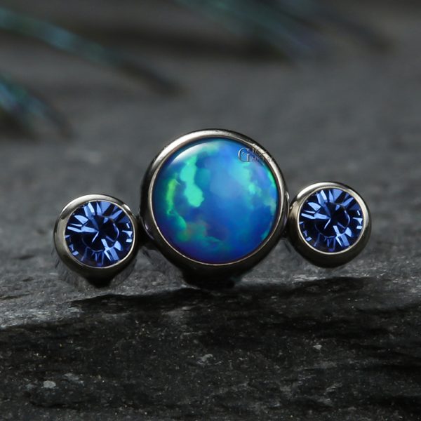 Internally Threaded Trio Opal Cluster End - Image 3