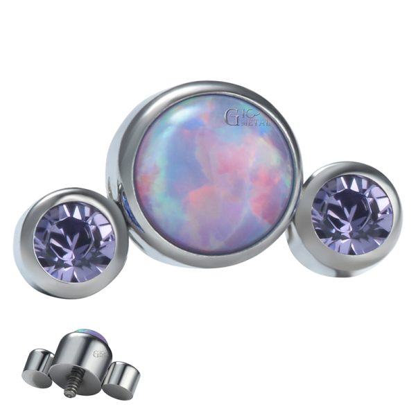 Internally Threaded Trio Gem Cluster End - Image 2