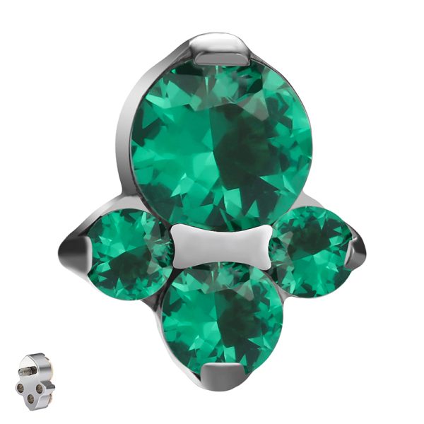 Titanium Threaded Green Gem Top End - Image 2