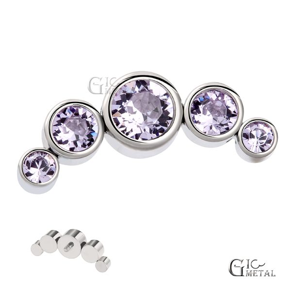Titanium Curved Bezel Set Crystal End - Image 2
