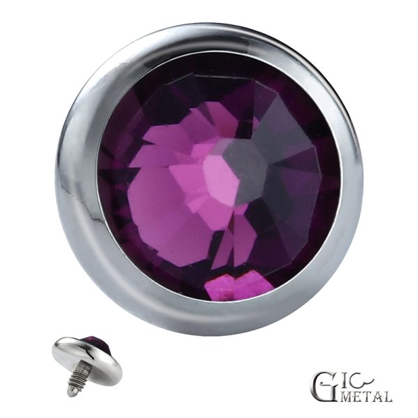 Titanium Internally Threaded Disc Crystal End - Image 2