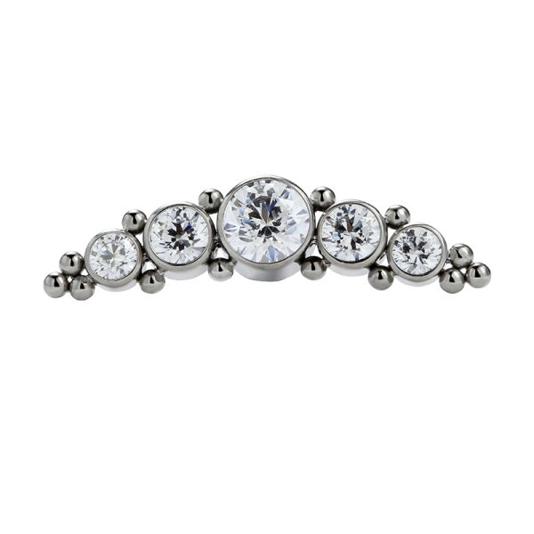 Titanium Internally Threaded Beaded Curved Cluster Swarovski End - Image 2