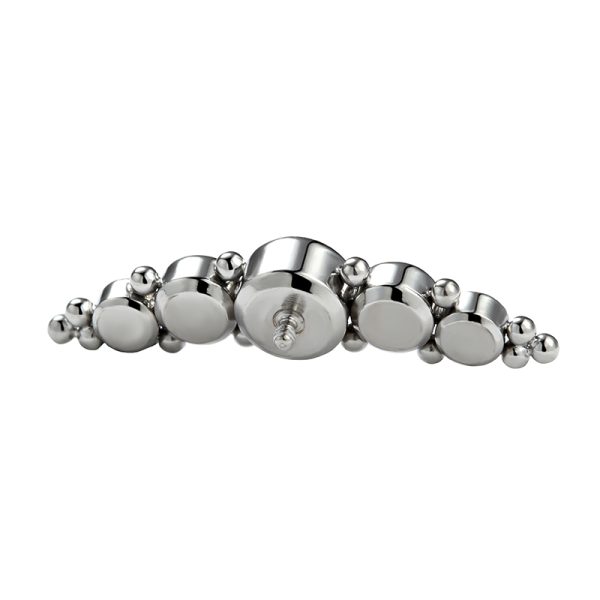Titanium Internally Threaded Beaded Curved Gem Cluster End - Image 3