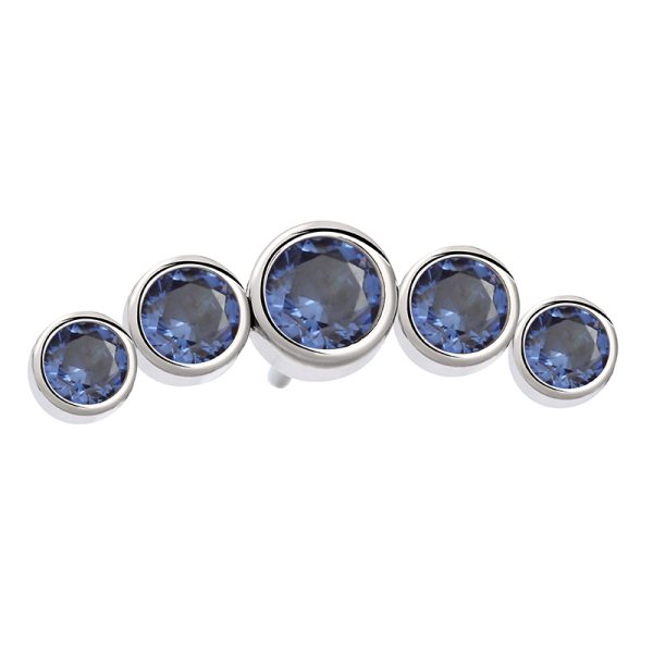 Titanium Crescent Gem Cluster End - Image 2