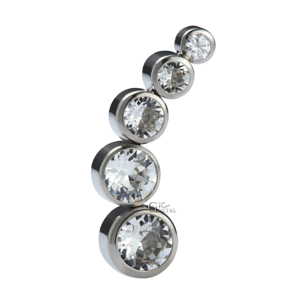 itanium Internally Threaded Bezel Set Swarovski Cluster End - Image 3