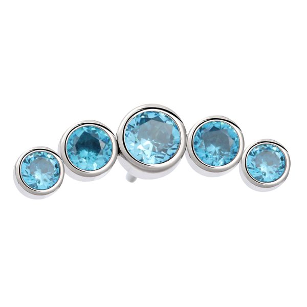Titanium Crescent Gem Cluster End - Image 2
