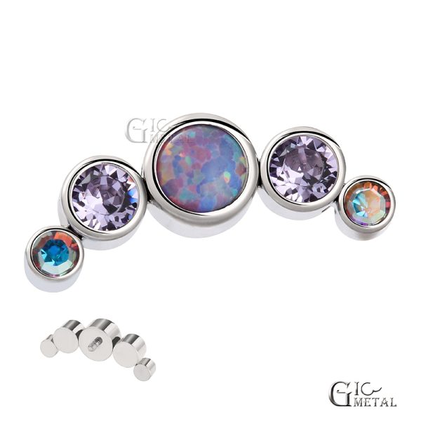 Titanium Curved Bezel Set Gem End - Image 2