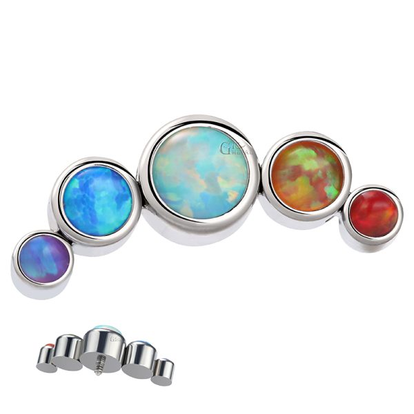 Titanium Curved Bezel Set Opal End - Image 2