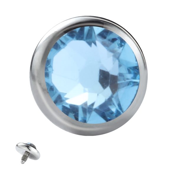 Titanium Internally Threaded Disc Set Gem End - Image 2
