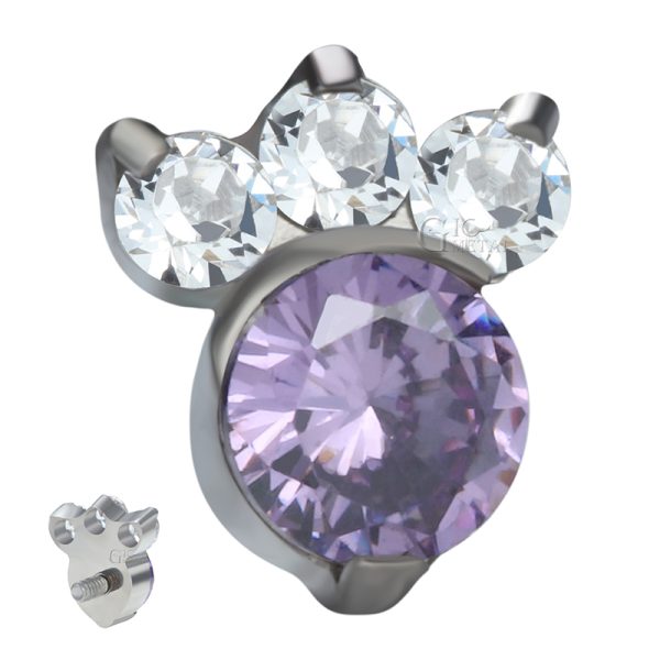 Titanium Threaded Gemmed Cluster CZ End - Image 2