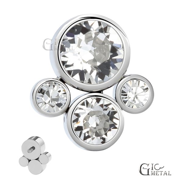 Titanium Bezel Set Gem Cluster End - Image 2