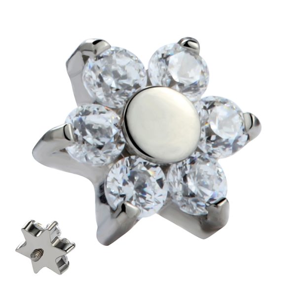 Titanium Internally Threaded Flower Gem End - Image 2