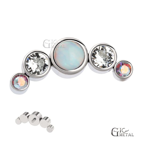 Titanium Internally Threaded Bezel Set Gem End - Image 2