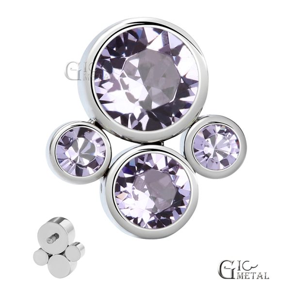 Titanium Internally Threaded Crystal Cluster End - Image 2