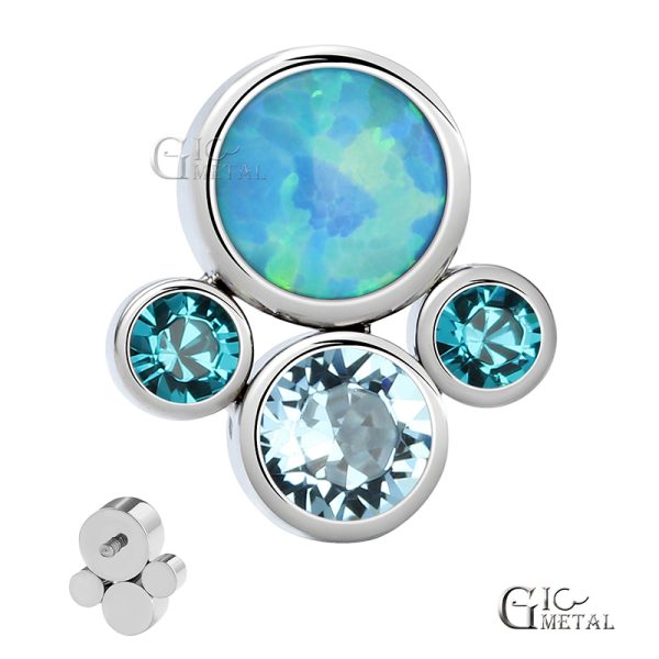 Titanium Bezel Set Crystal Cluster End - Image 2