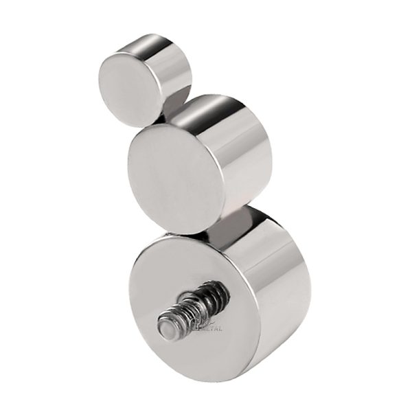 Titanium Internally Threaded Bezel Set Trio Gem End - Image 3