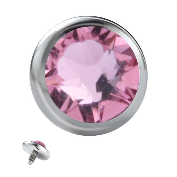 Titanium Threaded End with Pink Crystal - Image 2