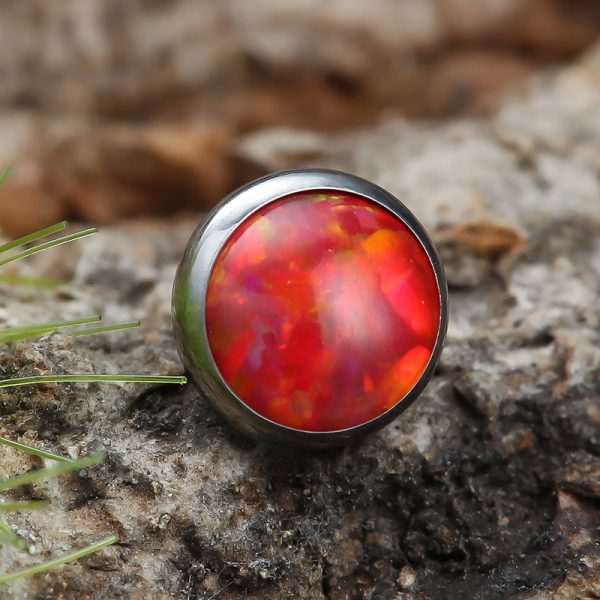 Titanium Internally Threaded Round Opal End - Image 4