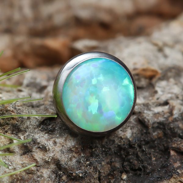Titanium Internally Threaded Beze Set Disc Opal End - Image 4