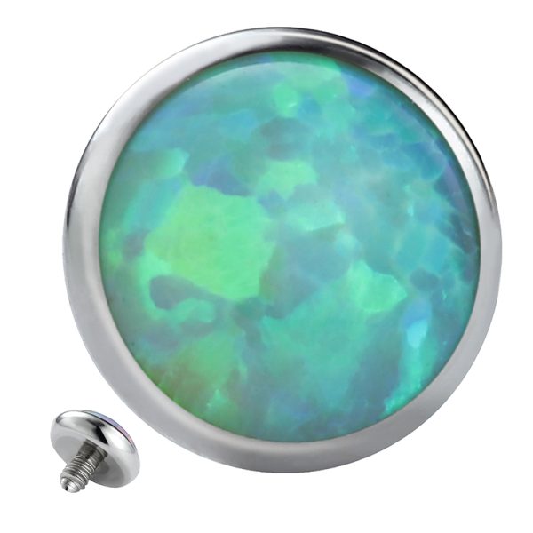 Titanium Internally Threaded Beze Set Disc Opal End - Image 5