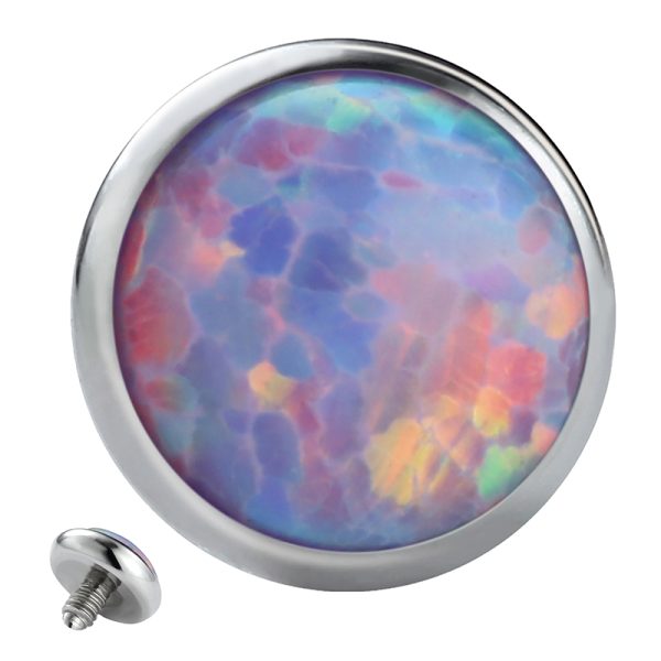 Titanium Internally Threaded Opal Gem End - Image 2