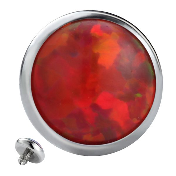 Titanium Internally Threaded Round Opal End - Image 2