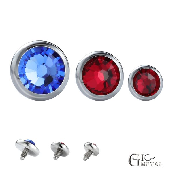 Titanium Threaded End with Siam Crystal - Image 3