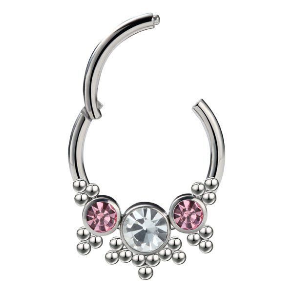 Titanium Bezel Set Swarovski Crystal Cluster Clicker - Image 3