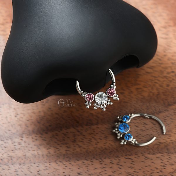 Titanium Bezel Set Swarovski Crystal Cluster Clicker - Image 4