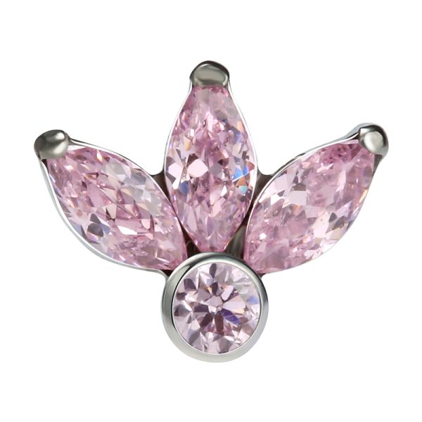 Titanium Threadless Triple Marquise Gemmed End - Image 3