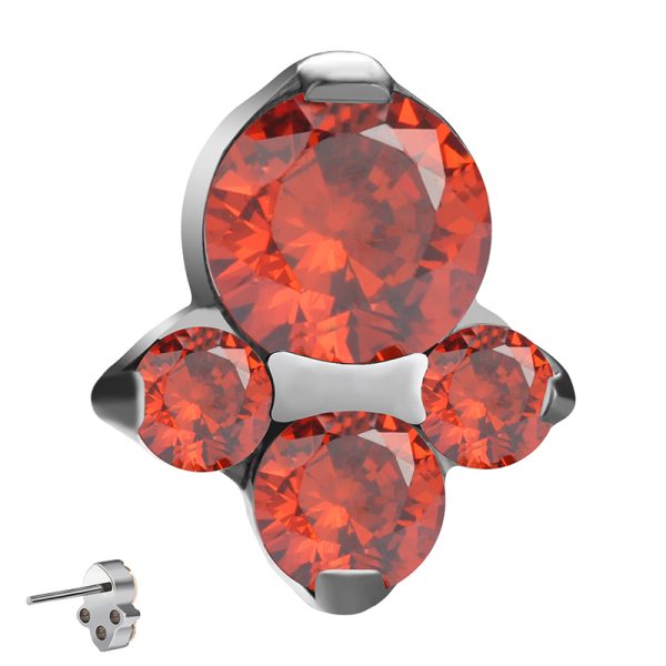 Threadless Gem Cluster Bezel Set Titanium Attachment - Image 2