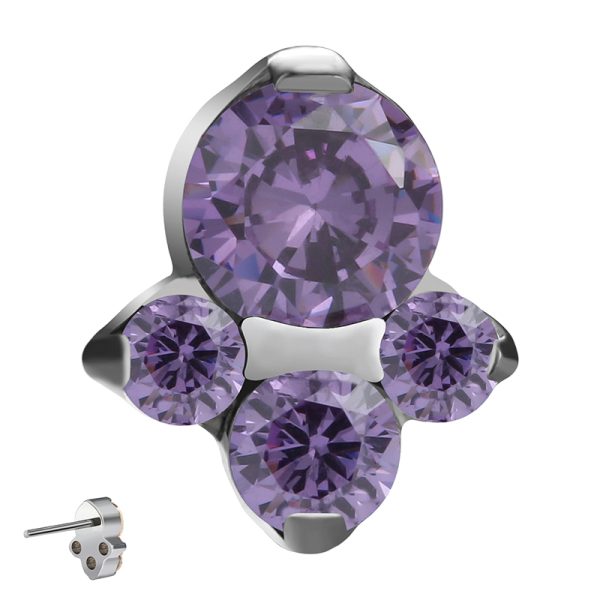 Titanium Threadless Gem Cluster Top End - Image 2