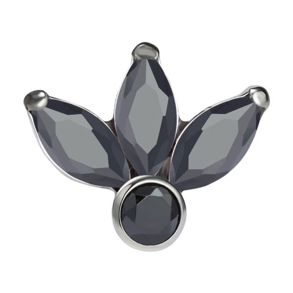 Titanium Internally Threaded Triple Marquise CZ Ends - Image 2