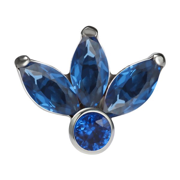 Threadless Triple Marquise CZ Titanium End - Image 2