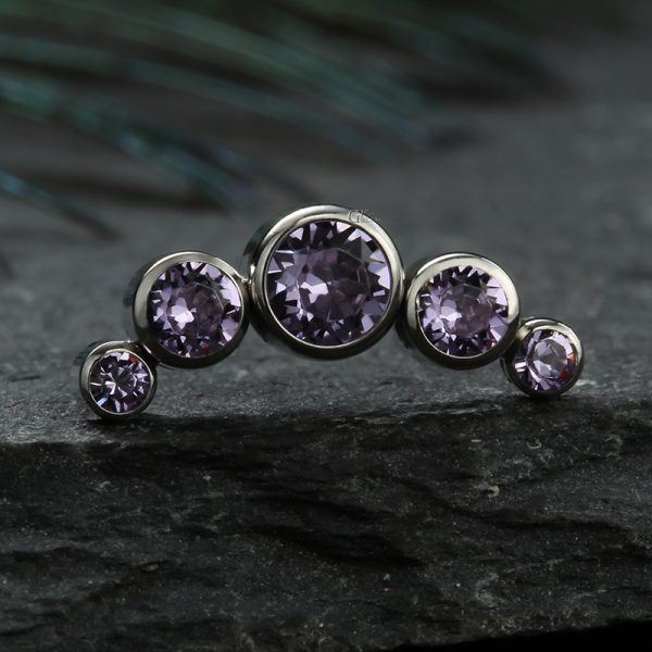 Titanium Curved Bezel Set Crystal End - Image 3