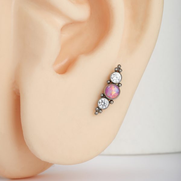 Titanium Bezel Set Opal Beaded End - Image 3