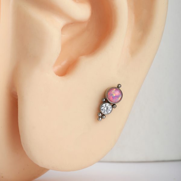 Titanium Bezel Set Opal Beaded End - Image 2