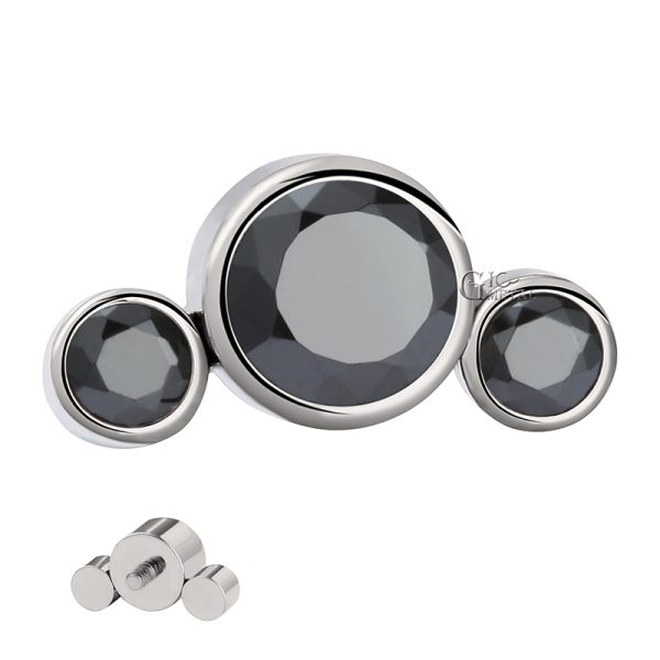 Internally Threaded Trio Gem Cluster End - Image 2
